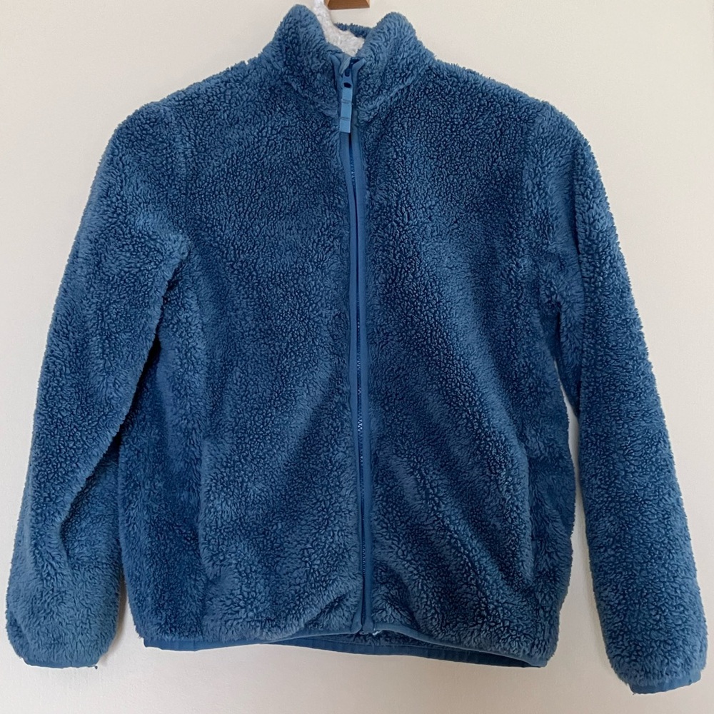 Primary Teddy Fleece Jacket Slate Blue size 12